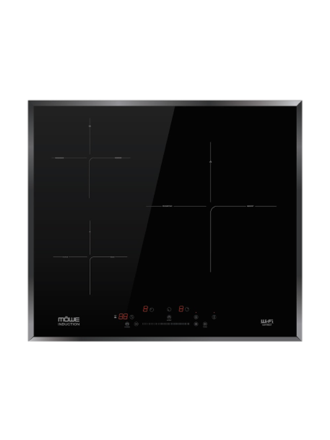 59 cm Wifi Induction Hob with 3 Zones Glass