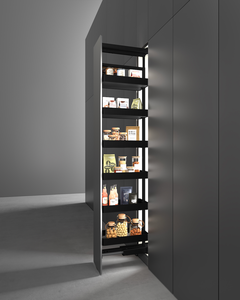 Gradino-Salita ELKY Basket Matte Black Tall Unit Kitchen Organizer