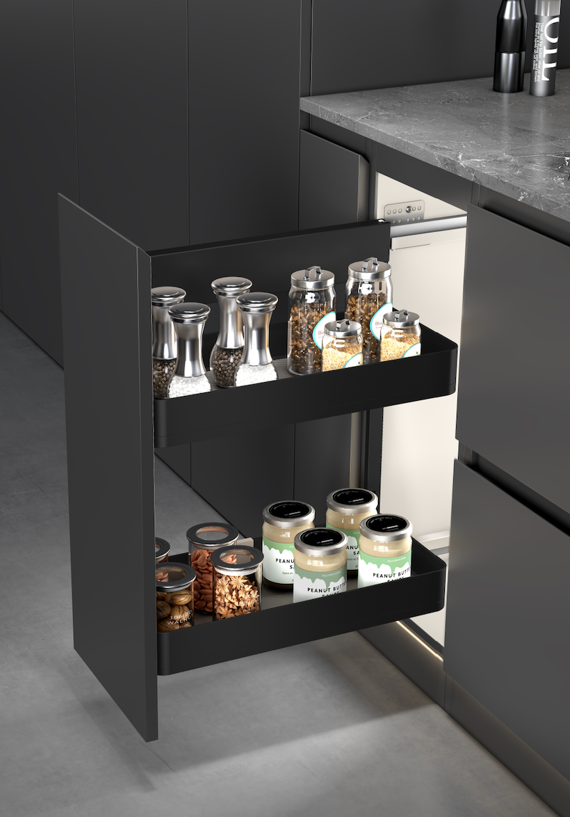 Estratto-ELKY Basket Matte Black Series Bottle Pull Out Basket