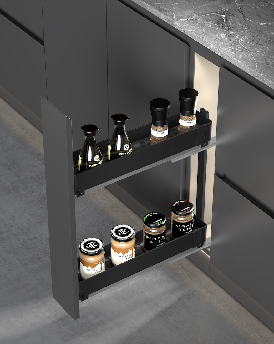 Bottiglio-ELKY Basket Matte Black Series Pull-out Bottle Basket