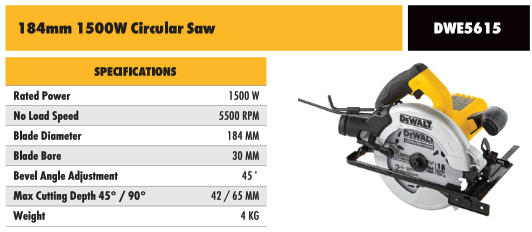 1500W 184mm Circular Saw