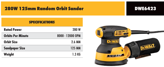 280W 5" 125mm orbital sander