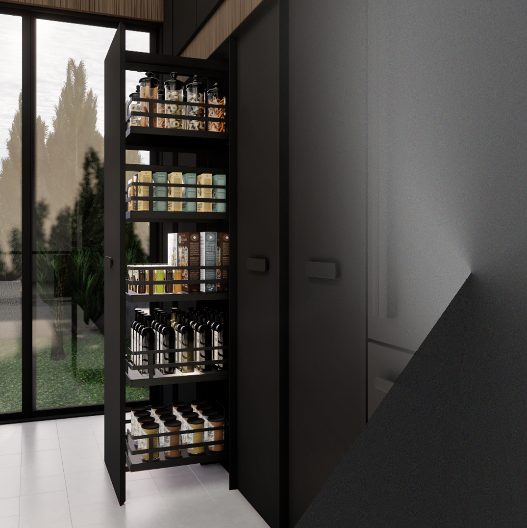 Torre Nero Matte Black Series SUS304 Tall Unit 5 Basket Soft Closing