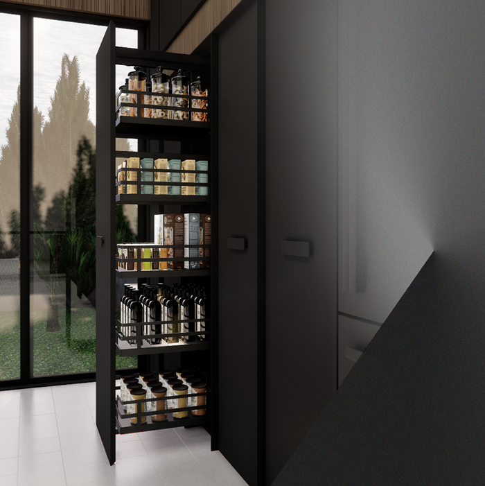 Torre Nero Matte Black Series SUS304 Tall Unit 5 Basket Soft Closing