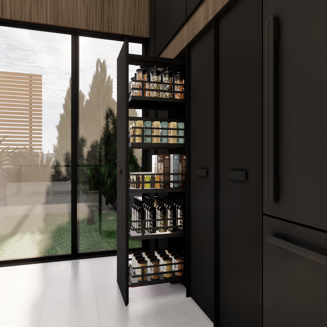 Torre Nero Matte Black Series SUS304 Tall Unit 5 Basket Soft Closing