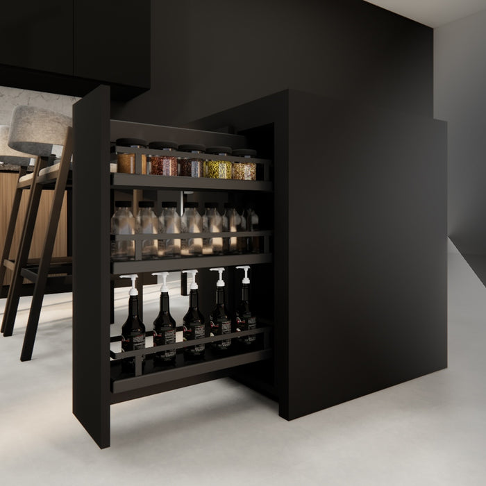 Ripiani Matte Black SUS304 3 Tier Multifunction Drawer Basket