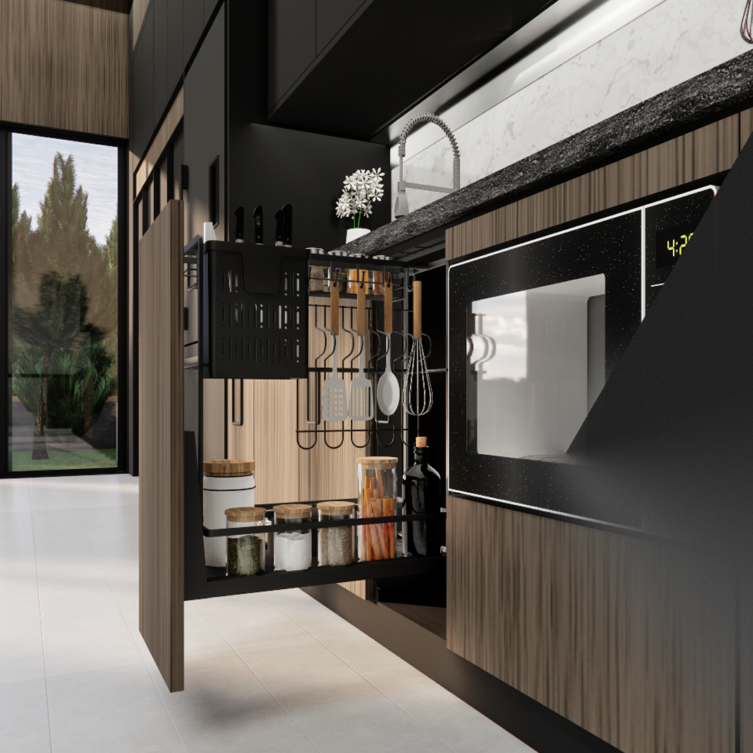 Notturno Matte Black SUS304 Multipurpose Soft Closing Kitchen Basket