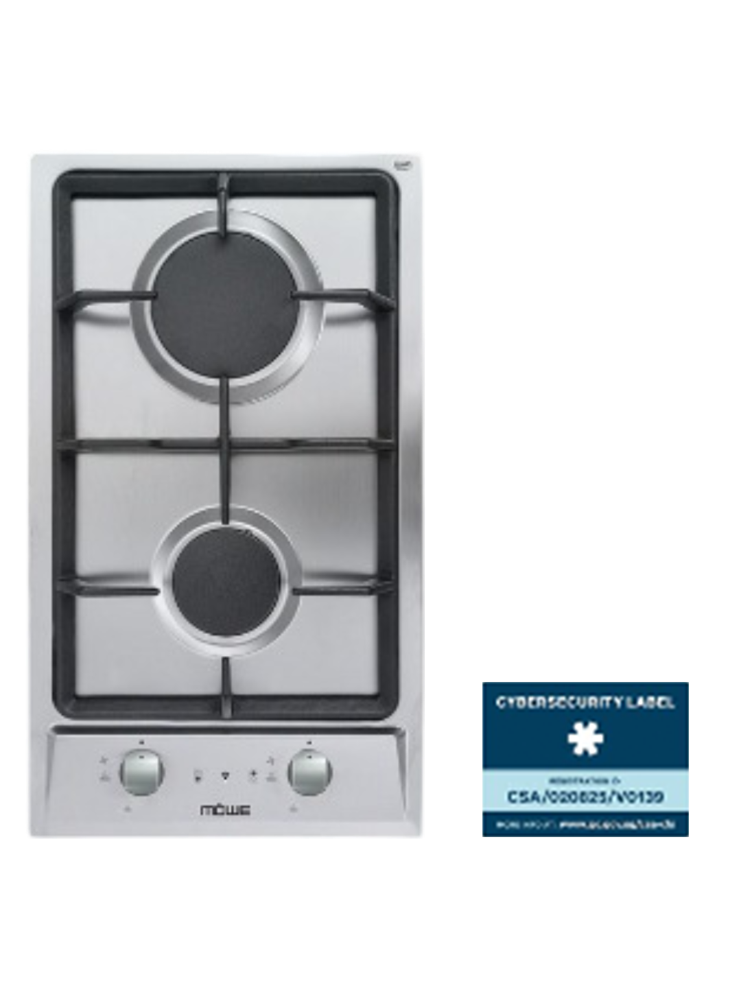 30cm Wifi Hob with 2 Burners S/S