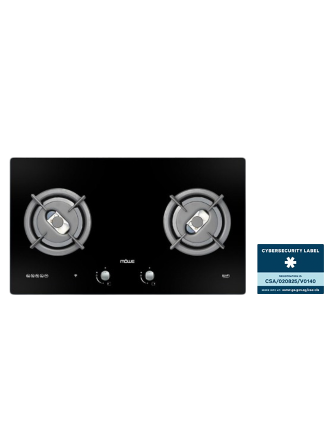 78cm Wifi Hob with 2 Burners Glass