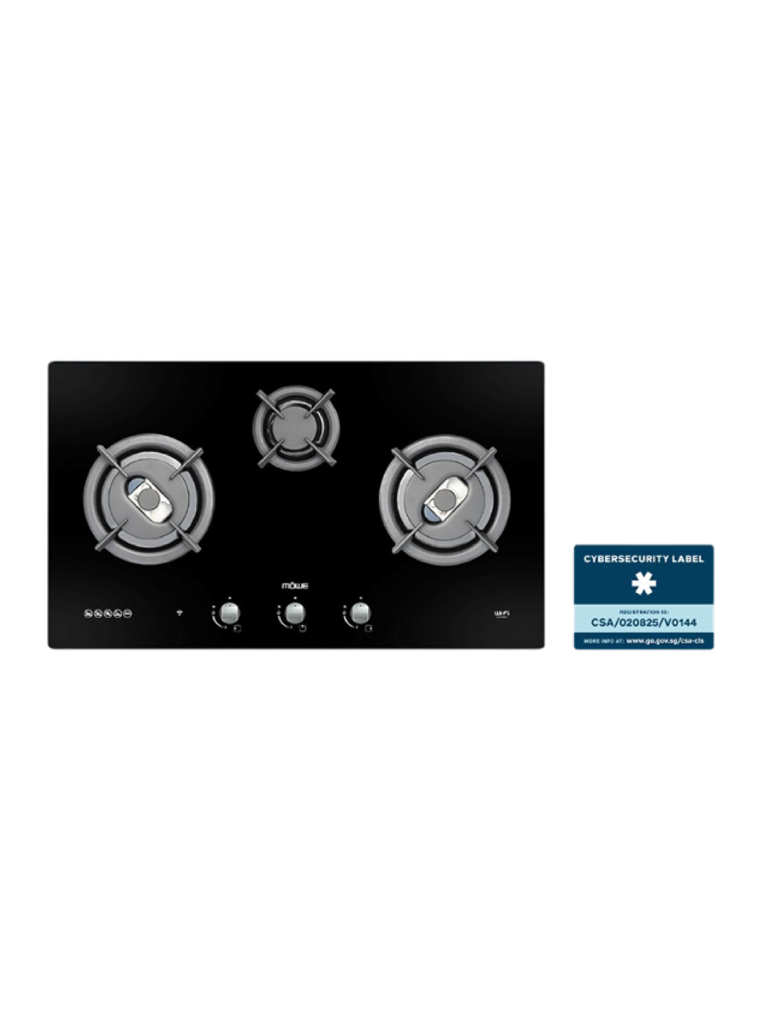 78 cm Wifi Hob with 3 Burners Glass