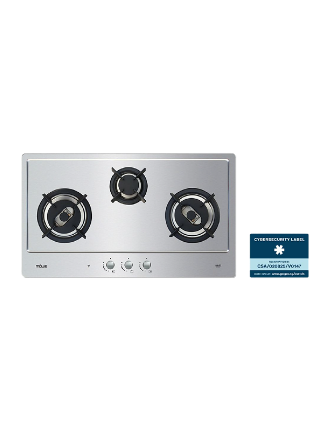 90 cm Wifi Hob with 3 Burners S/S