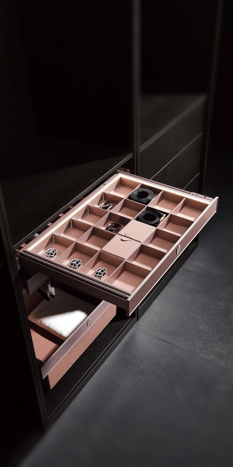 Chémarw 3-Dorabella Rose Gold Wardrobe Jewellery Organiser System