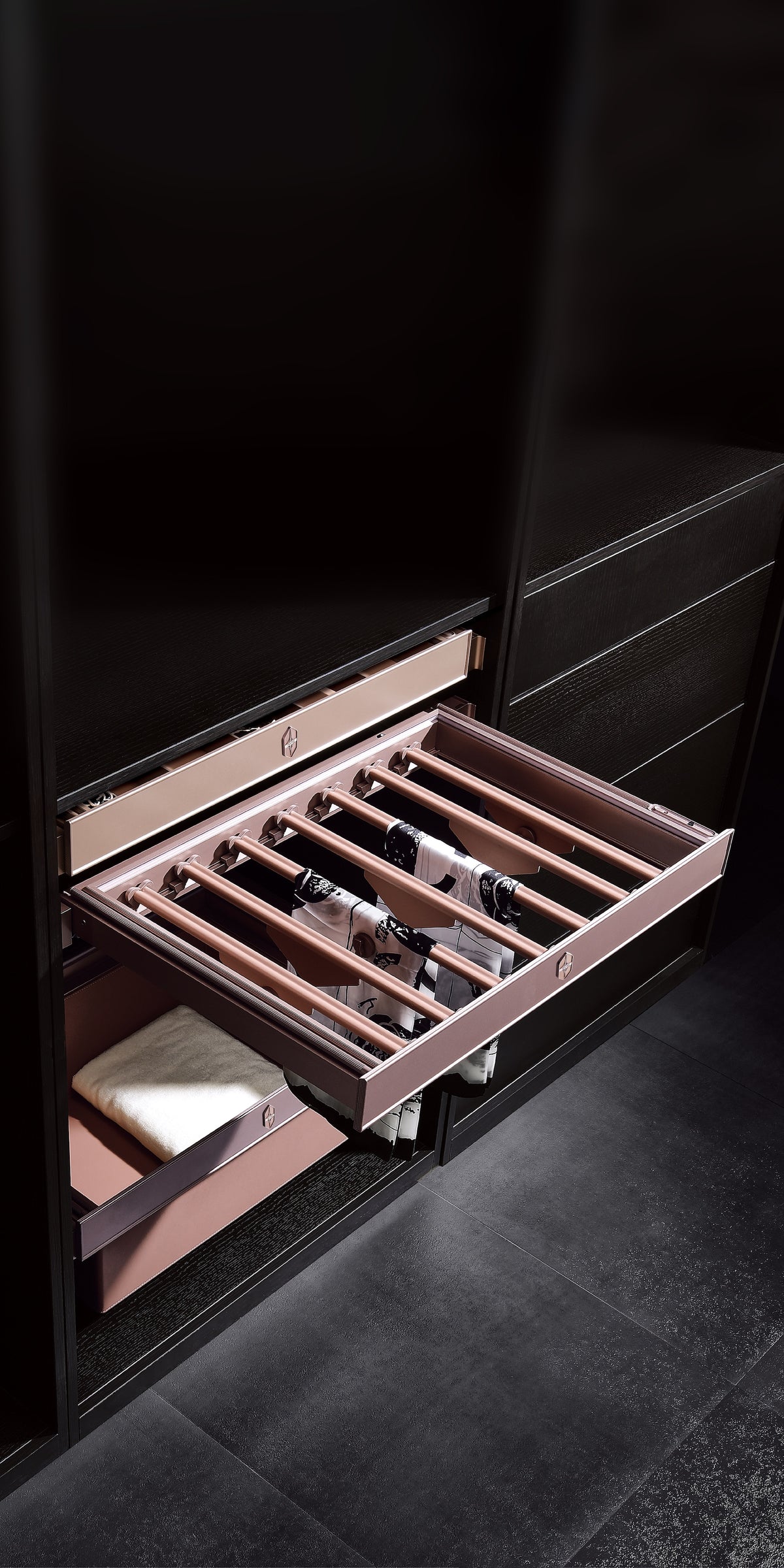 Chémarw 3-Salvino Rose Gold Wardrobe Trouser Organiser System