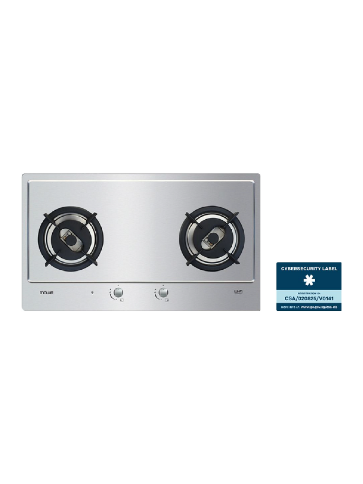 78cm Wifi Hob with 2 Burners S/S